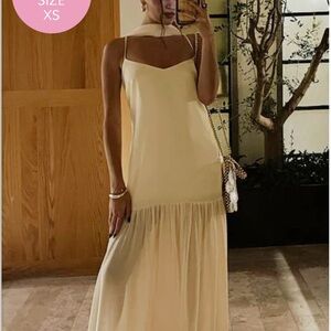 Trendy Scarf Maxi Dress in butter yellow